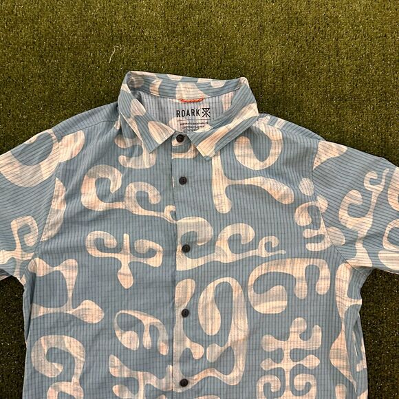 Roark Shirt Mens Medium Blue Lightweight Tactel Nylon Blend Breathable Comfort - Picture 3 of 7